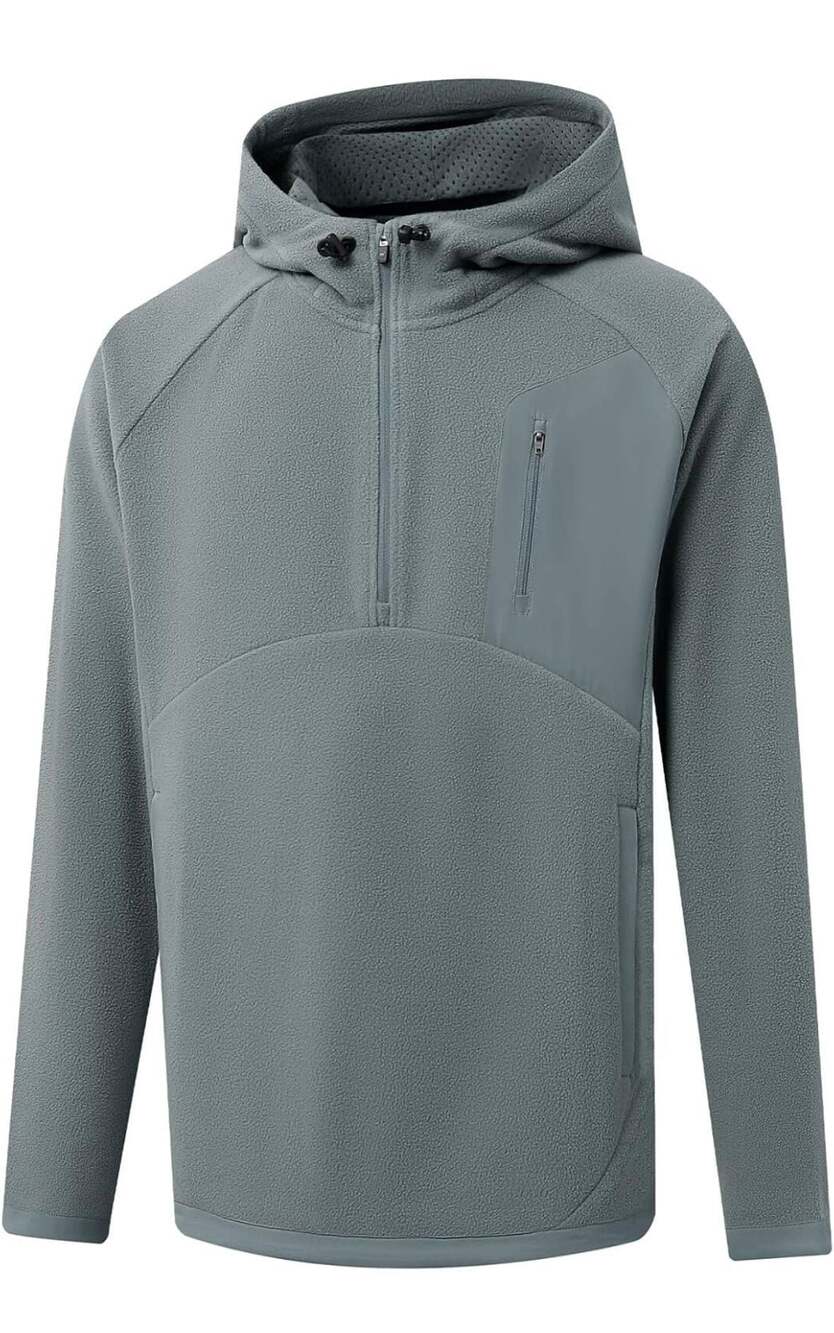 Rouen Men's Golf Quarter-Zip Hooded Pullover Fleece Athletic Sweatshirt 3XL